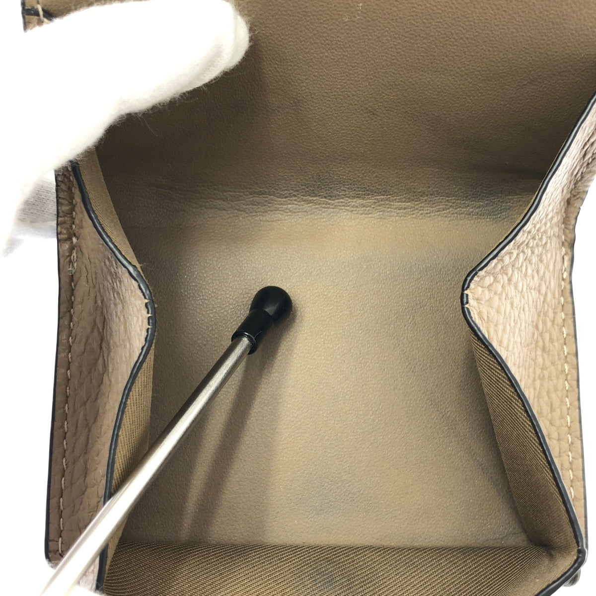 [狀況良好] COACH | 皮革小巧三折皮夾 | 卡其色 | 女款