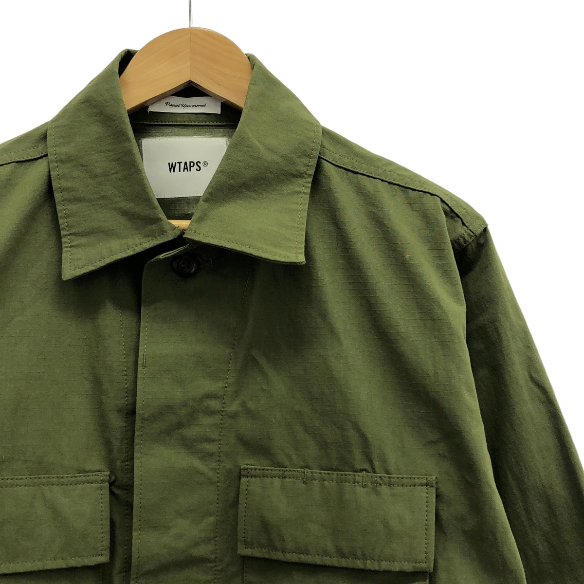 【美品】  WTAPS / ダブルタップス | JUNGLE LS / リップストップ ミリタリー ジャングル シャツ ジャケット | 02 | カーキ | メンズ
