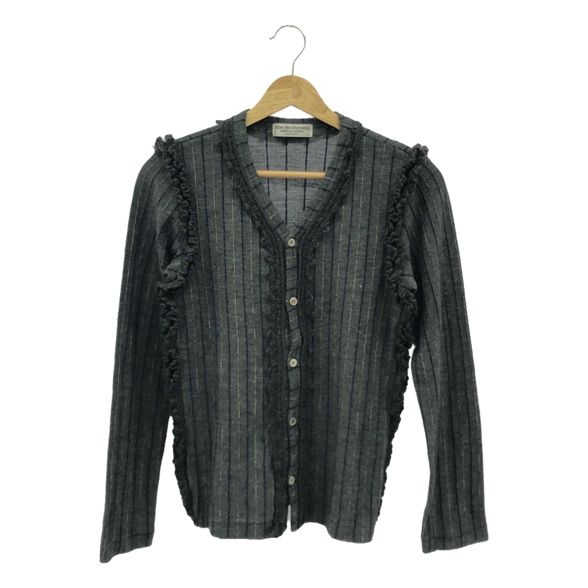 robe de chambre COMME des GARCONS / ローブドシャンブルコムデギャルソン | AD2000 | ウール フリル装飾 ニット カーディガン | グレー | レディース