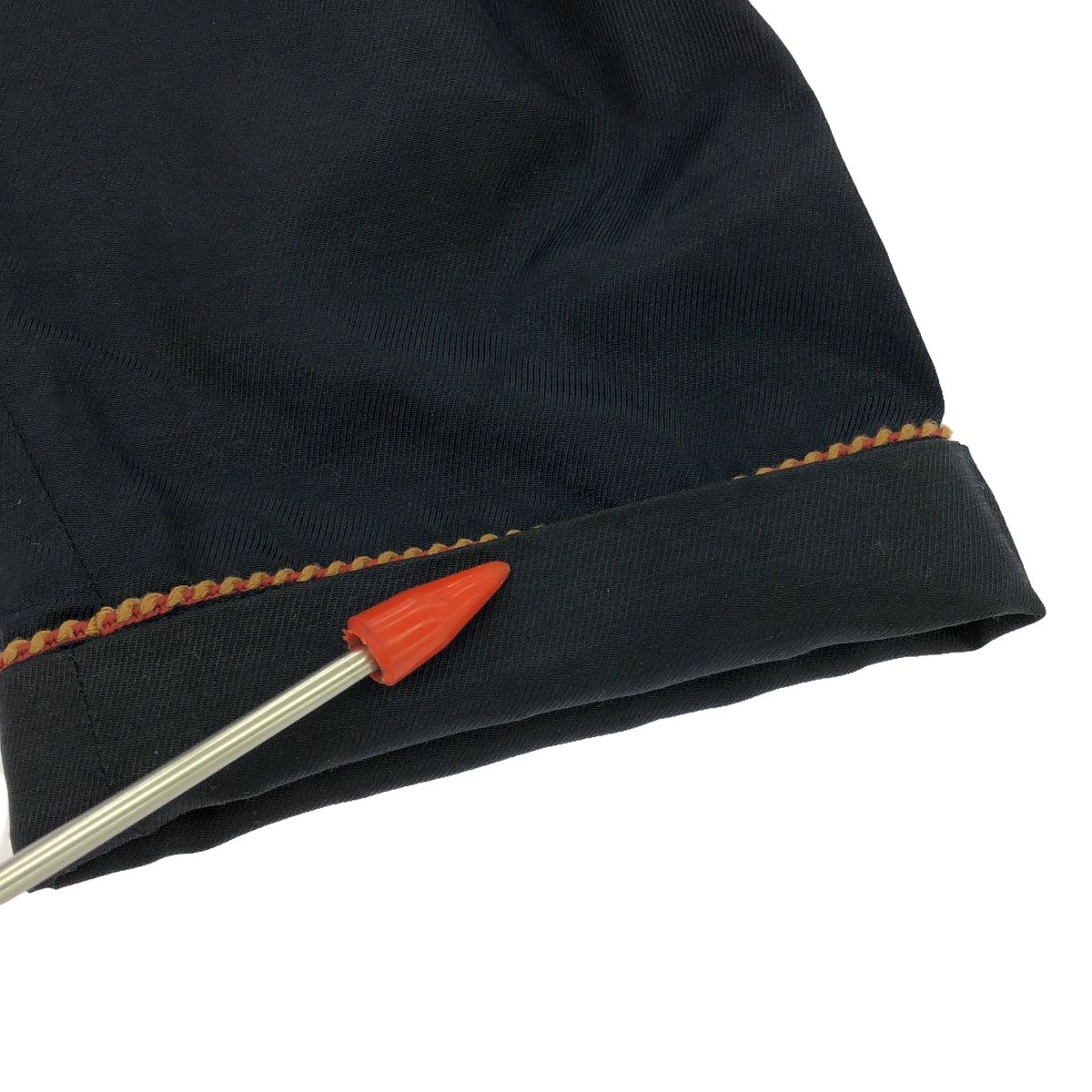 STAND ALONE / スタンドアローン | リネン混 ノーカラー ガウンシャツ | ネイビー | レディース