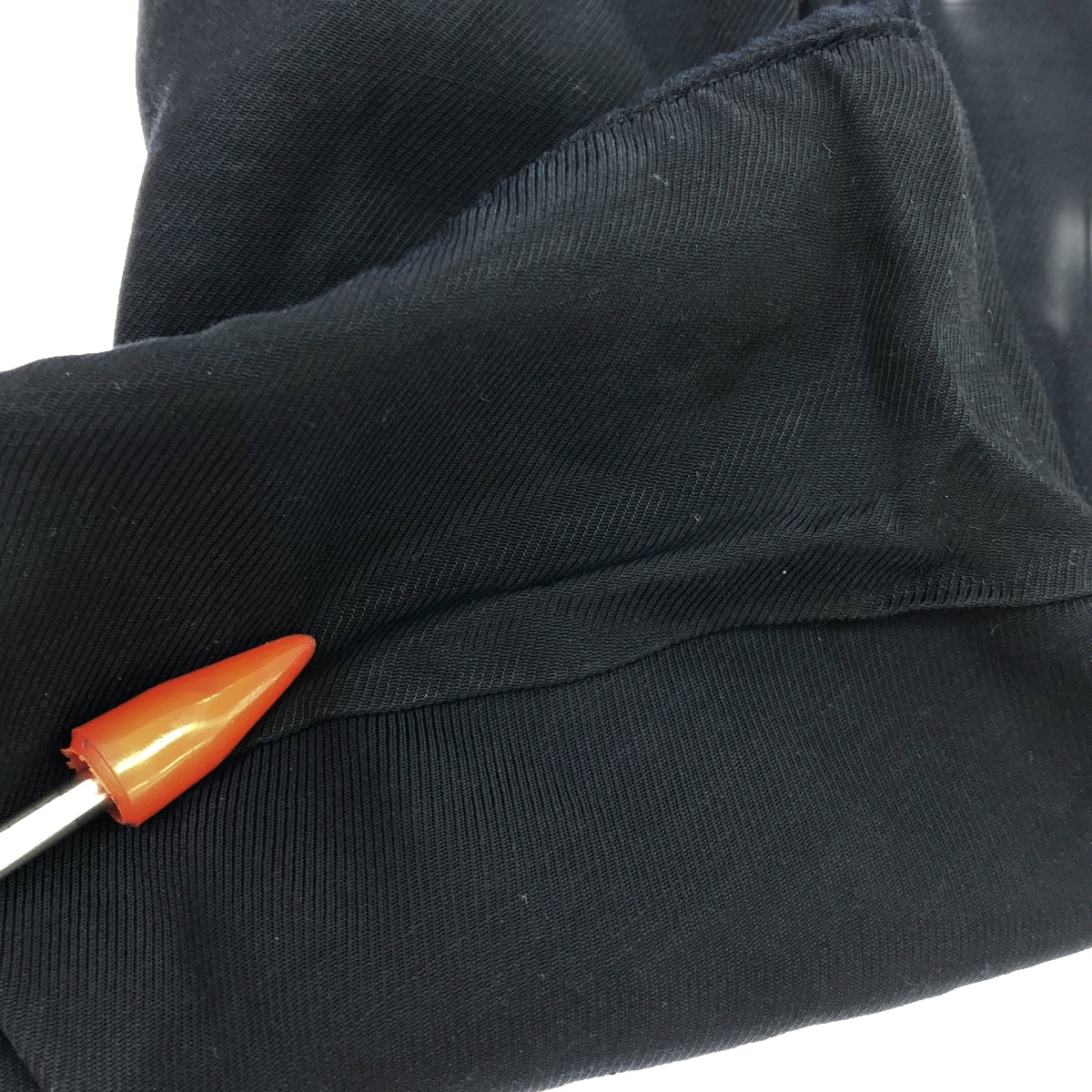 STAND ALONE / スタンドアローン | リネン混 ノーカラー ガウンシャツ | ネイビー | レディース