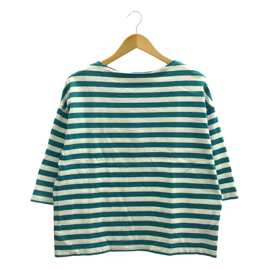 maillot / maillot | Drop shoulder striped 3/4 sleeve T-shirt | 0 | Blue / White | Women's