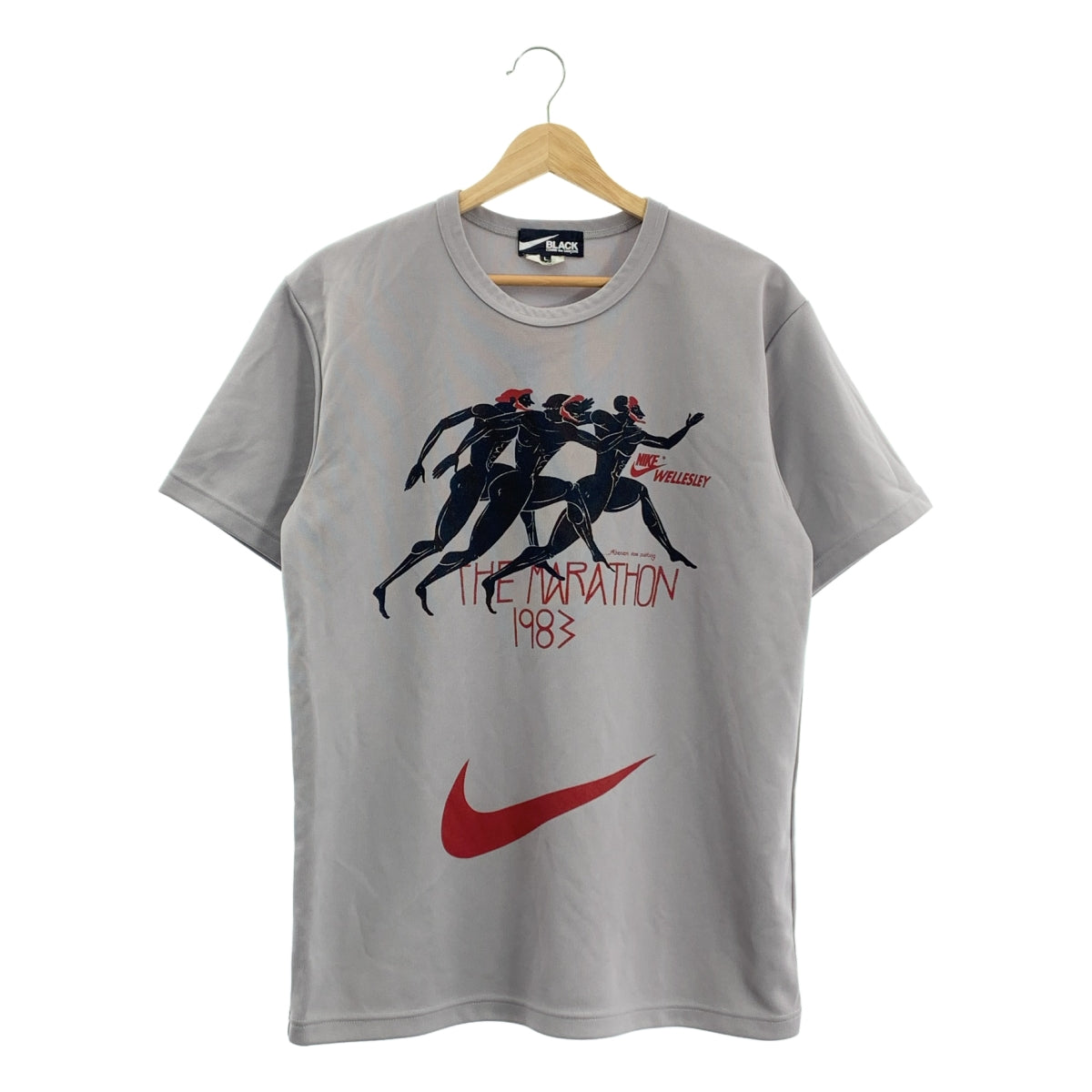 BLACK COMME des GARCONS / 블랙콤 데 갤슨 | 2021AW | ×NIKE 나이키 / THE MARATHON 1983 프린트 T셔츠 | L |