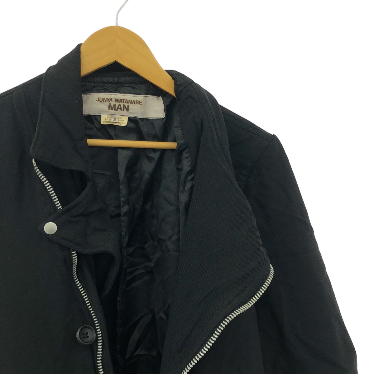 [品相良好] JUNYA WATANABE MAN | 2023秋冬 | Ester Serge 產品染色騎士外套 | S |黑色 |男士