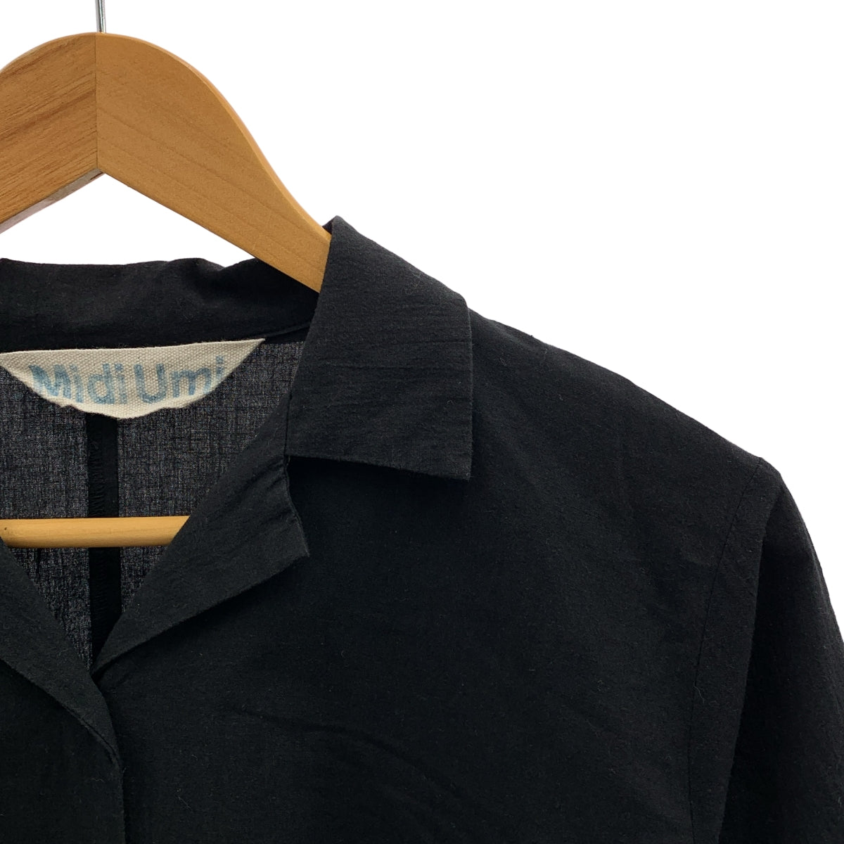 MidiUmi / ミディウミ | コットン リネン ポケット付き オープンカラー シャツ ワンピース | F | レディース