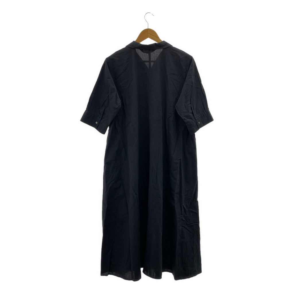 MidiUmi | 棉麻開領襯衫裙，附口袋 | F碼 | 女款