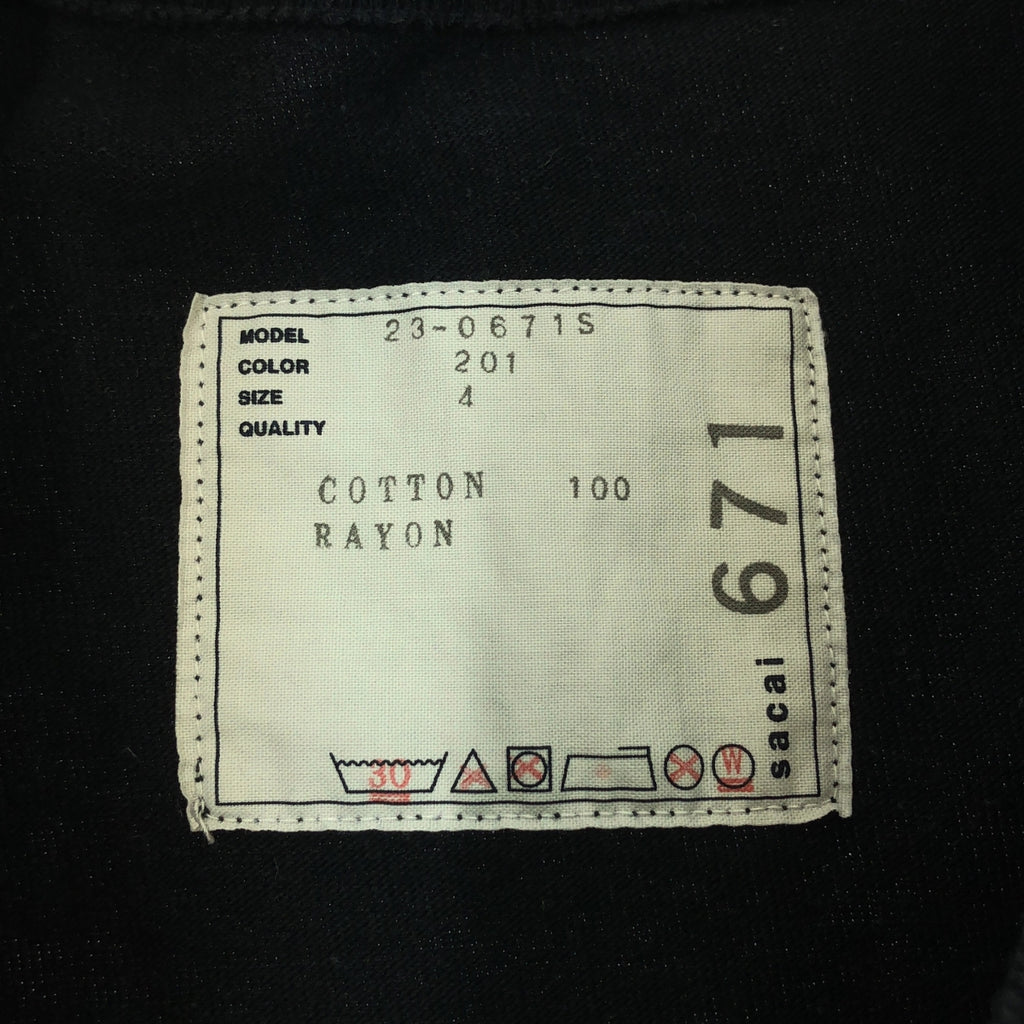 薩卡伊 | 2023SS |青山店專屬logo刺繡棉質T卹| 4 |海軍 |男士