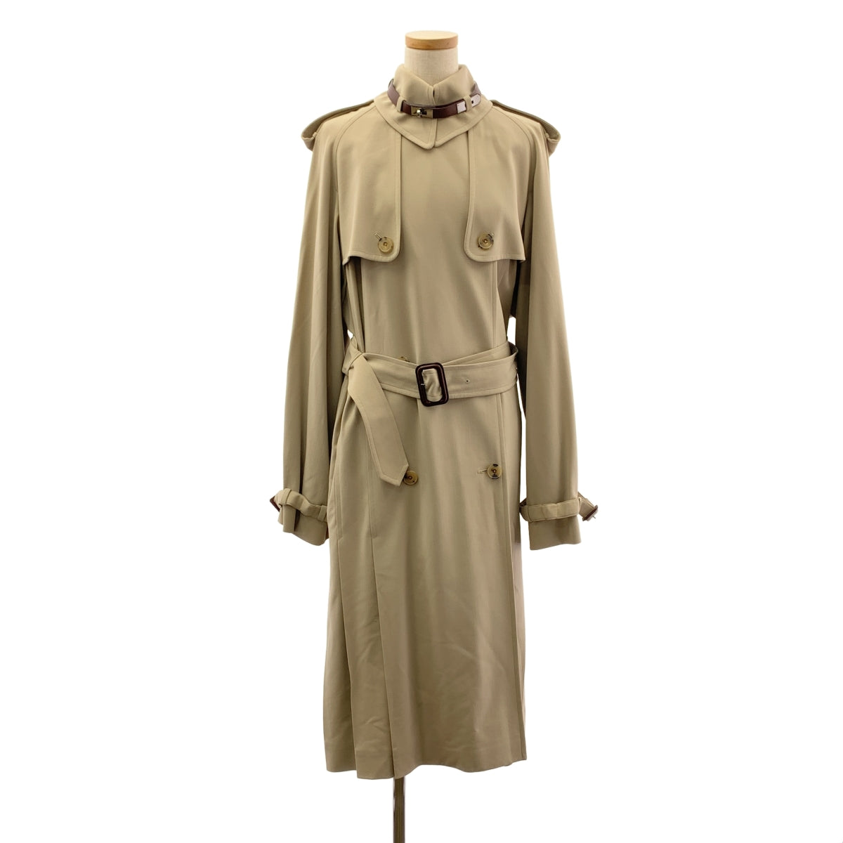 HERMES / 헤르메스 | by Jean Paul Gaultier 골치에 / 백플리츠 트렌치 코트 켈리 브래킷 포함 | 42 |