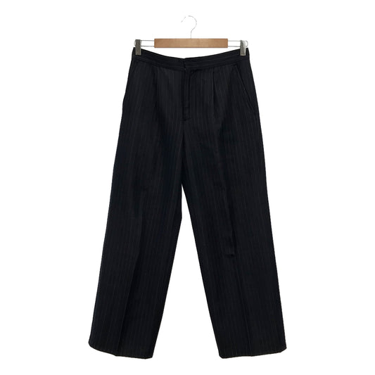 BLAMINK | Silk cotton striped denim straight slacks | 36 | Indigo | Women's