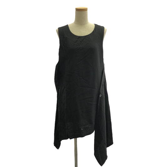 【美品】  Y's / ワイズヨウジヤマモト | SLEEVELESS WRAP TOP カットワークレース ブラウス | 2 | ブラック | レディース