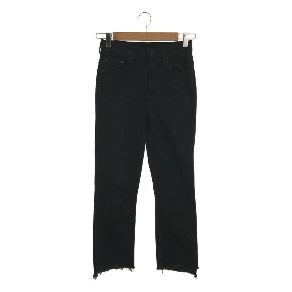 【美品】  Deuxieme Classe / ドゥーズィエムクラス | 2021SS | BLACK INSIDER CROP インサイダー クロップ フレイ デニムパンツ | 24 | ブラック | レディース