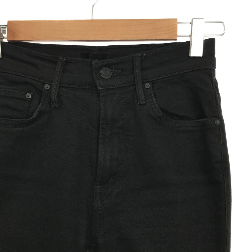 【美品】  Deuxieme Classe / ドゥーズィエムクラス | 2021SS | BLACK INSIDER CROP インサイダー クロップ フレイ デニムパンツ | 24 | ブラック | レディース