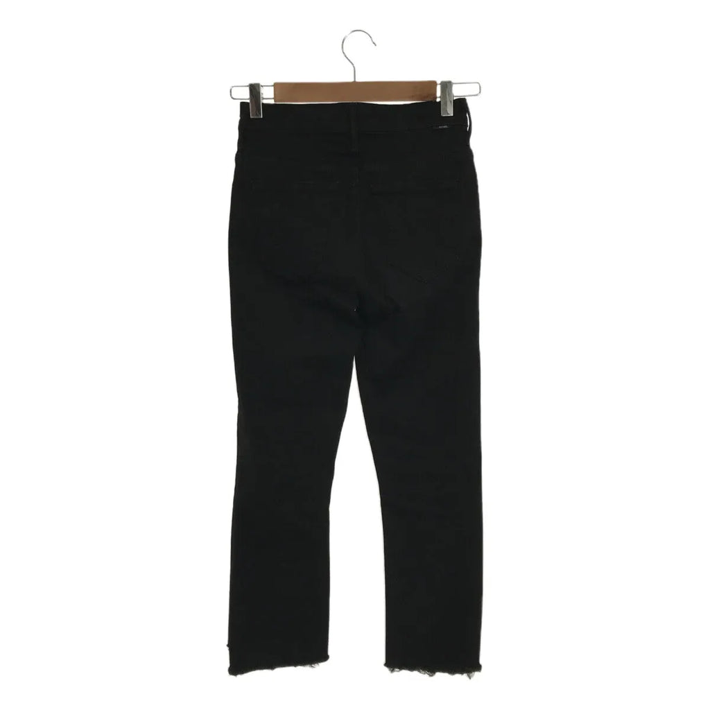 【美品】  Deuxieme Classe / ドゥーズィエムクラス | 2021SS | BLACK INSIDER CROP インサイダー クロップ フレイ デニムパンツ | 24 | ブラック | レディース