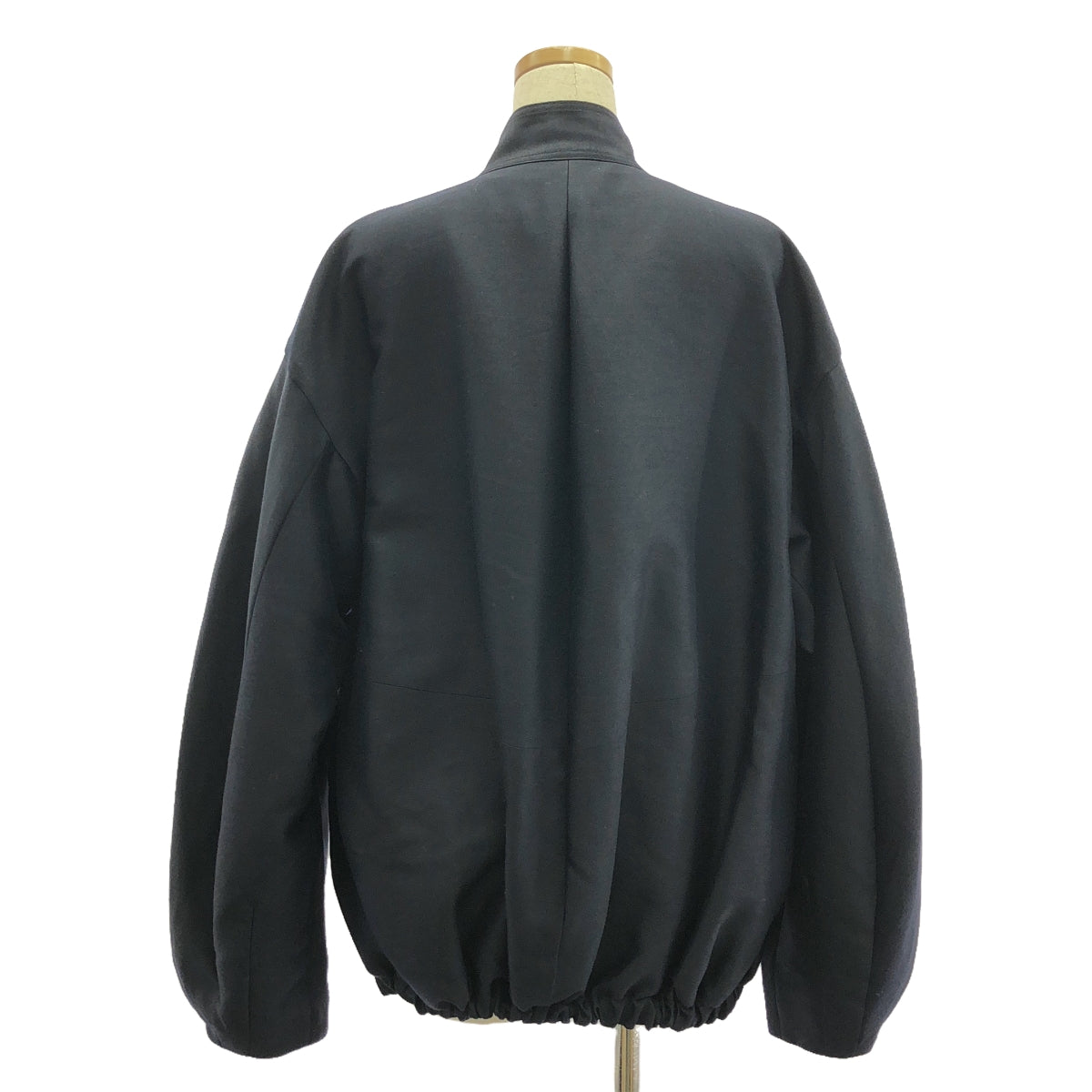 【美品】  HARUNOBUMURATA / ハルノブムラタ | IVANA - ROUND SHAPED ZIP UP WOOL BLOUSON / ジップ ロングジャケット | 38 | Navy | レディース