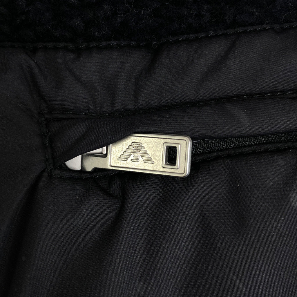 EMPORIO ARMANI / エンポリオアルマーニ | リバーシブル 異素材 切替 ボア ロゴジップ ベスト | 48 | メンズ