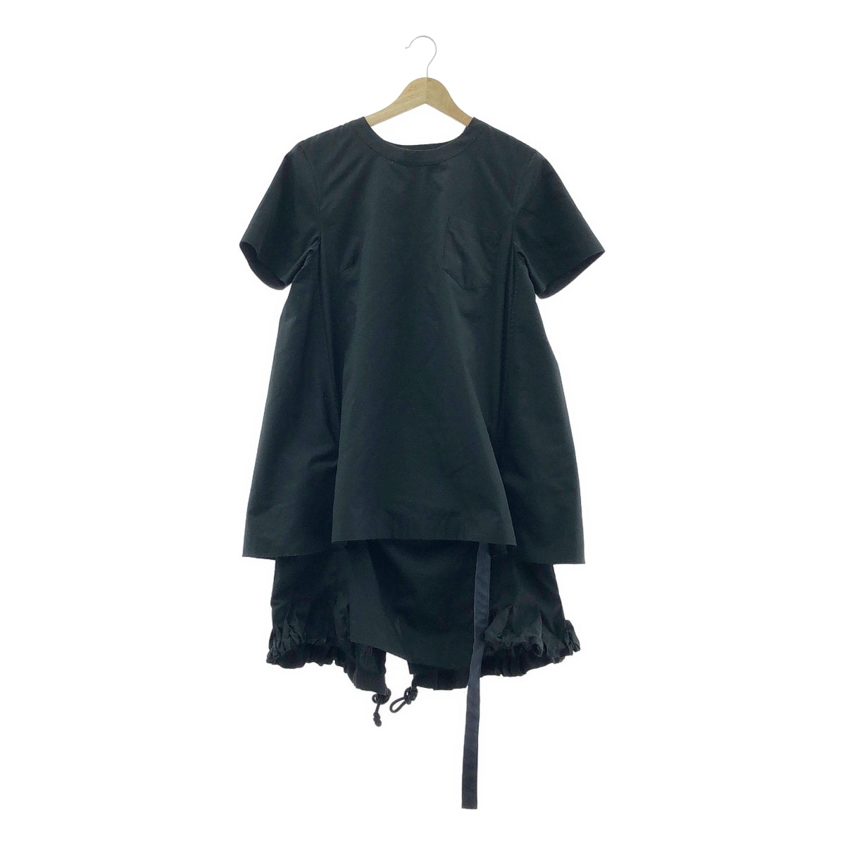 sacai | 對接褶皺套頭洋裝 | 尺寸 2 | 黑色 | 女款