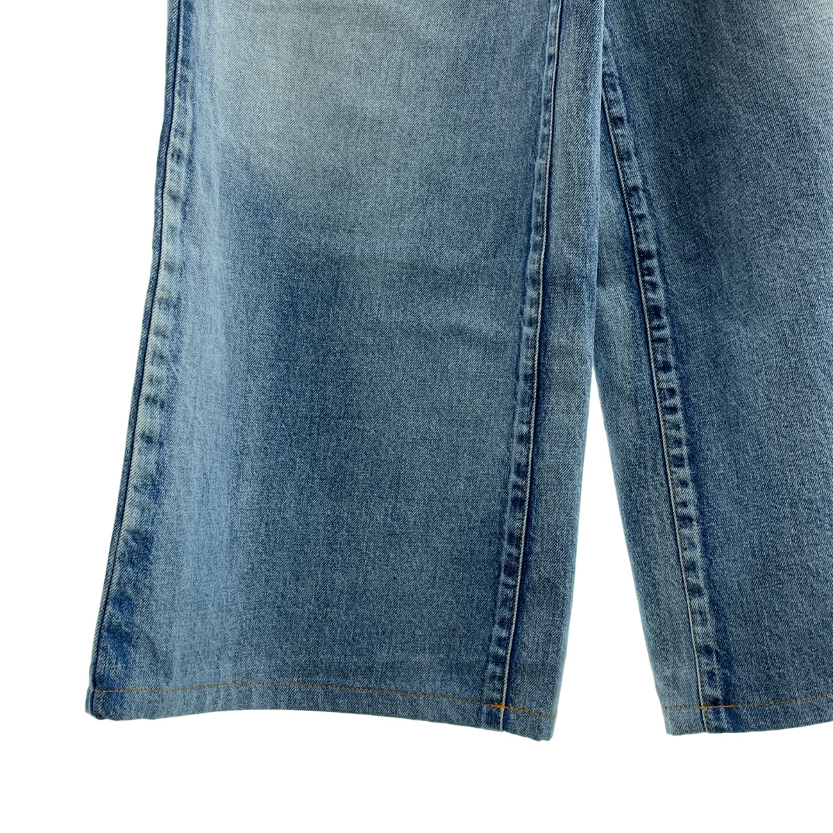 JUHA | AP STUDIO 獨家超高腰皮革標誌貼片牛仔寬褲 | 靛藍 | 女款