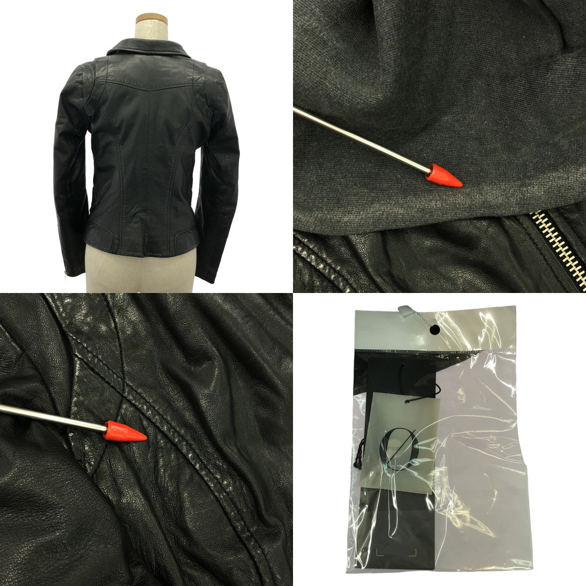 DOMA | 連帽雙騎士外套 | XS | 黑/灰 | 女款