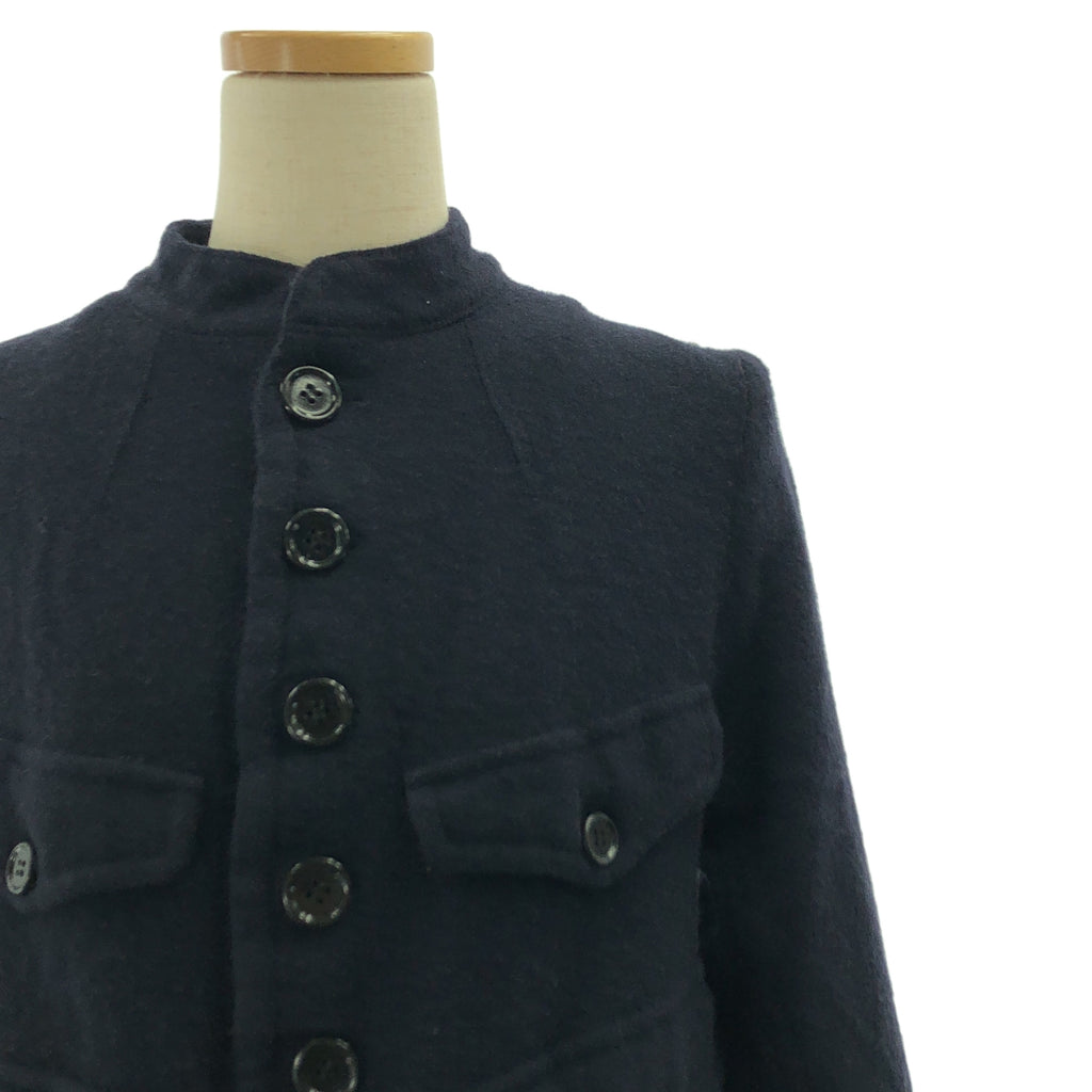 tao COMME des GARCONS / タオコムデギャルソン | 2023AW | ウール 縮絨 変形 スタンドカラー シングル ロングジャケット / 総裏地 | M | レディース