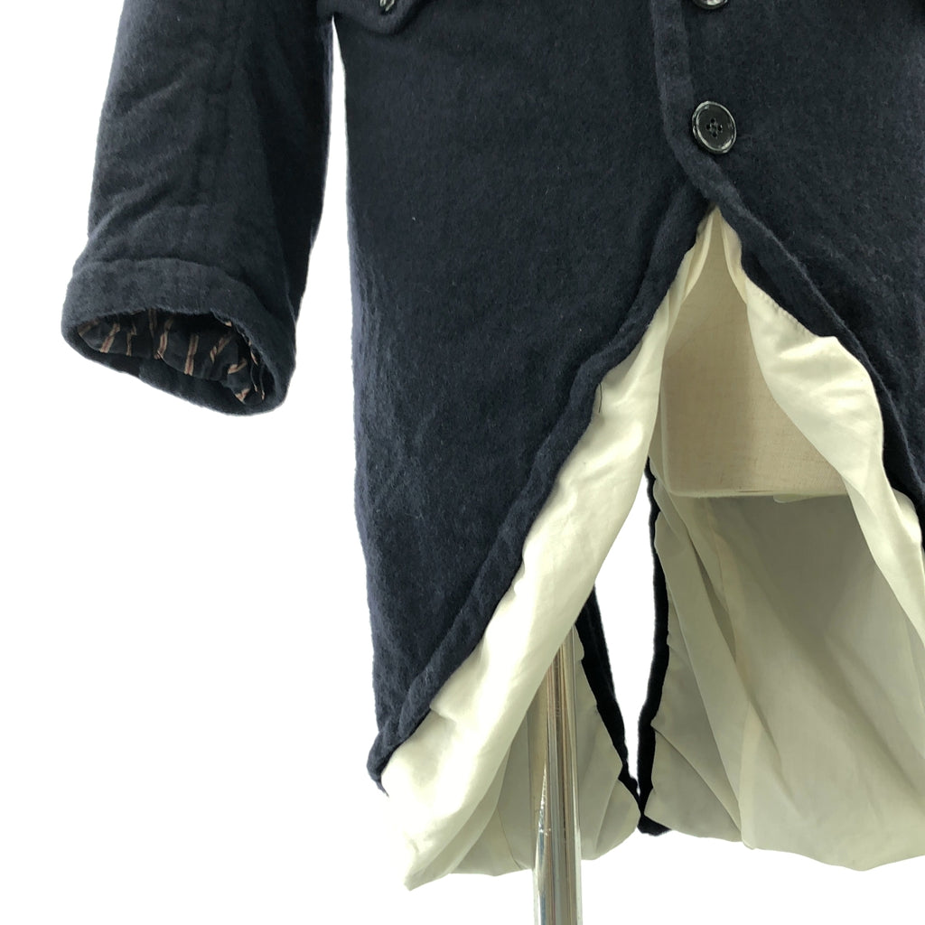 tao COMME des GARCONS / タオコムデギャルソン | 2023AW | ウール 縮絨 変形 スタンドカラー シングル ロングジャケット / 総裏地 | M | レディース