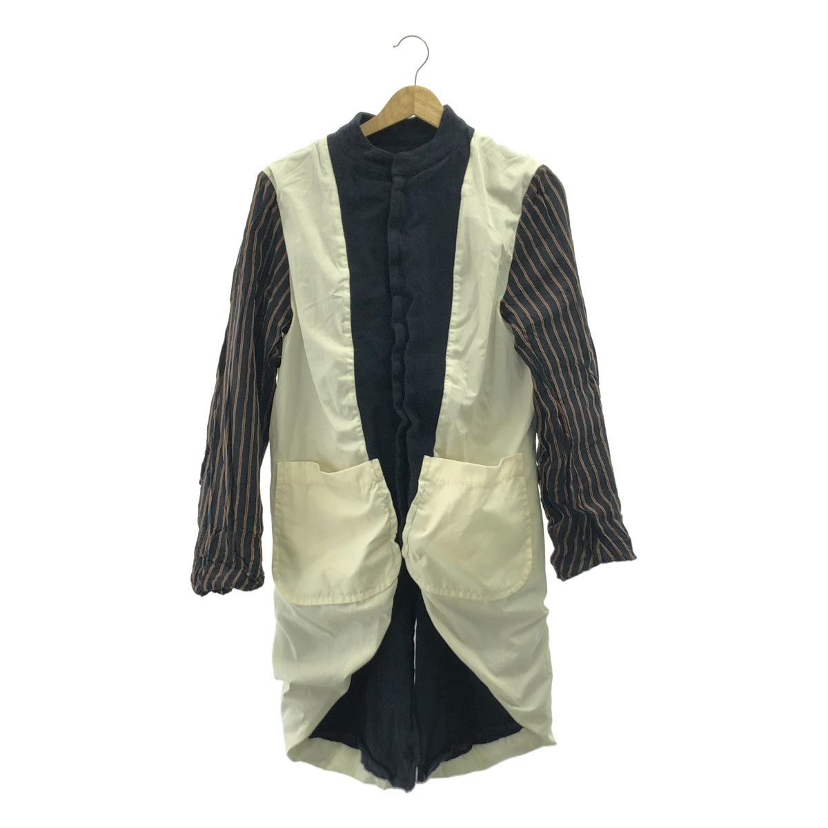 tao COMME des GARCONS / タオコムデギャルソン | 2023AW | ウール 縮絨 変形 スタンドカラー シングル ロングジャケット / 総裏地 | M | レディース