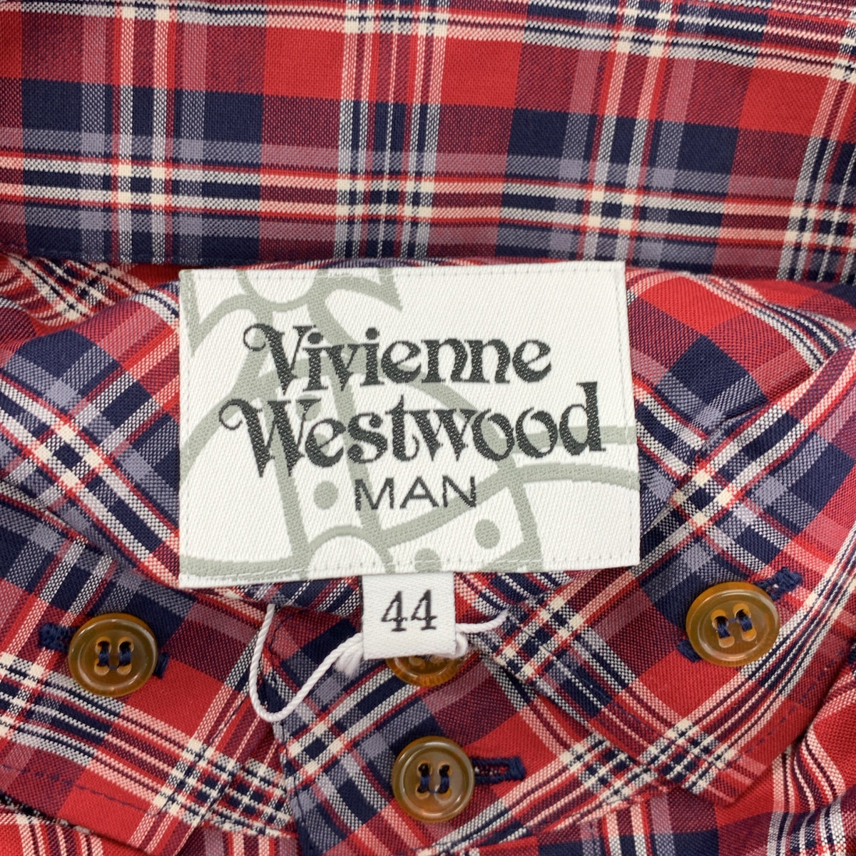 Vivienne Westwood 男裝 | 棉質格紋短袖襯衫 | 44碼 | 男士