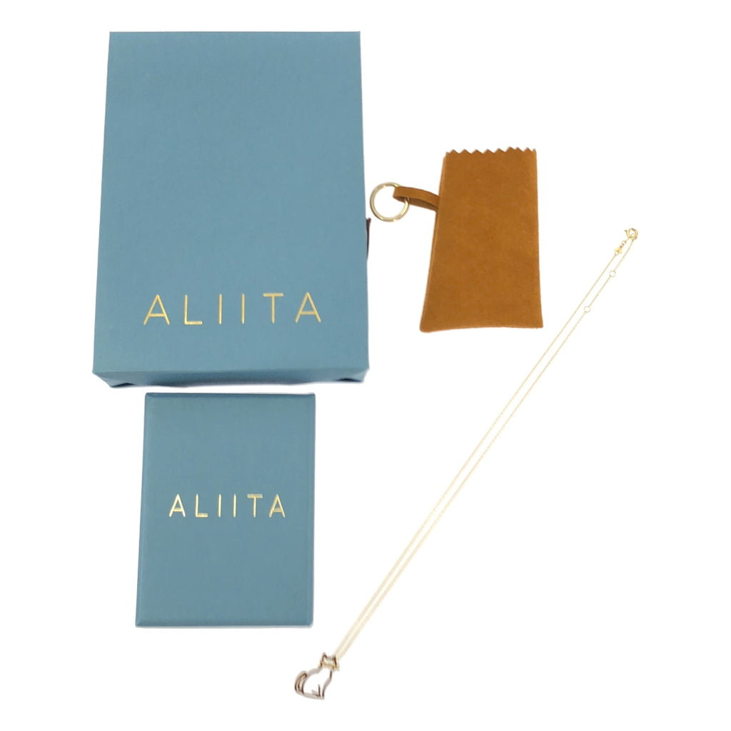 【미품】 ALIITA / 아리타 | 9KYG MIAU 초콜릿 에나멜 골드 목걸이 | 골드 / 브라운 | 여성