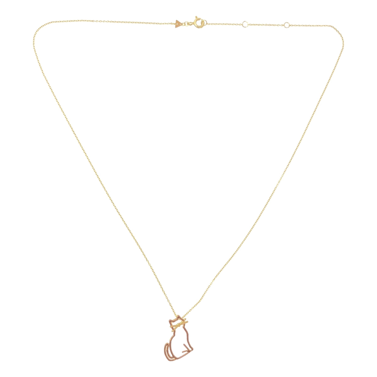 【미품】 ALIITA / 아리타 | 9KYG MIAU 초콜릿 에나멜 골드 목걸이 | 골드 / 브라운 | 여성