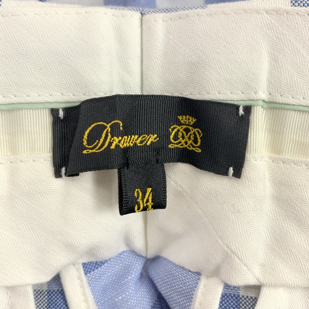 Drawer | 2022SS | 格紋直筒九分褲 | 尺寸 34 | 女款