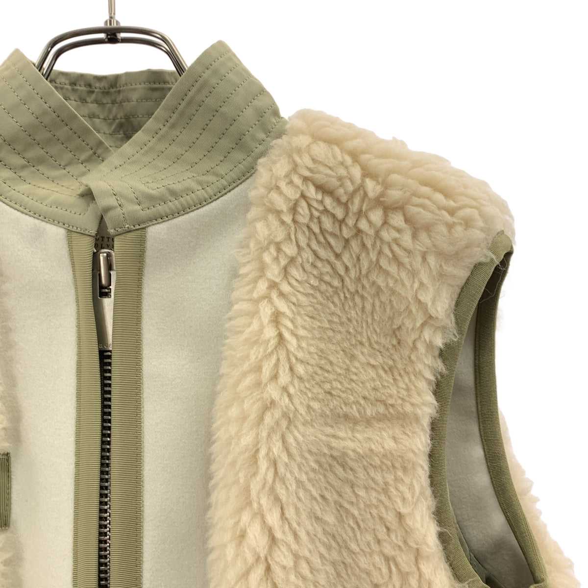 sacai / サカイ | 2022AW | 異素材ドッキング レイヤード ボア ロングベスト | 1 | レディース