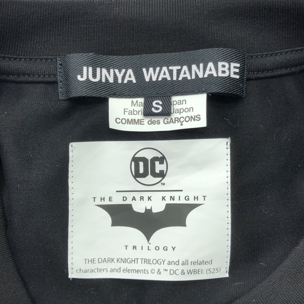 JUNYA WATANABE | 2025SS | 黑闇騎士 x 格紋絲巾對接T卹 | S | 女款
