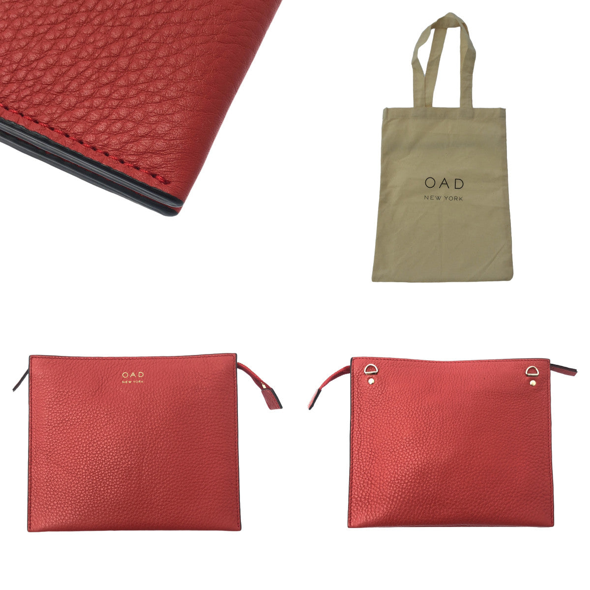【新品】  OAD NEW YORK / オーエーディーニューヨーク | レザー 2WAY ショルダーバッグ | レッド | レディース