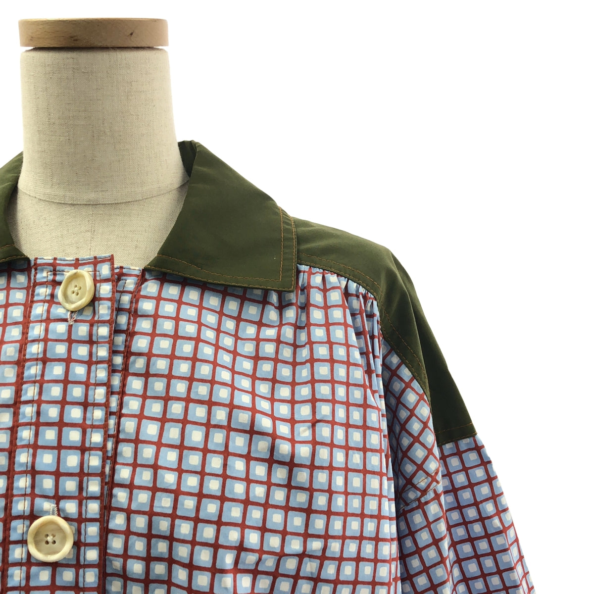 MARNI / マルニ | 2020SS | 総柄 オーバーシルエット バックギャザー シャツ ワンピース | 40 | レディース