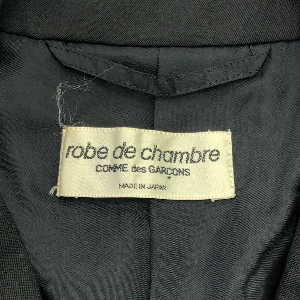 robe de chambre COMME des GARCONS / ローブドシャンブルコムデギャルソン | AD1992 | 90s ヴィンテージ ウールギャバ ピークドラペル 2B テーラードジャケット | ブラック | レディース