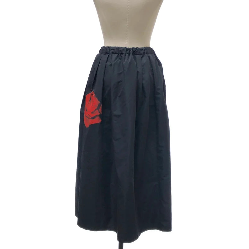 SUNAOKUWAHARA / スナオクワハラ | フラワープリント アシンメトリー シアー切替 スカート | 2 | レディース