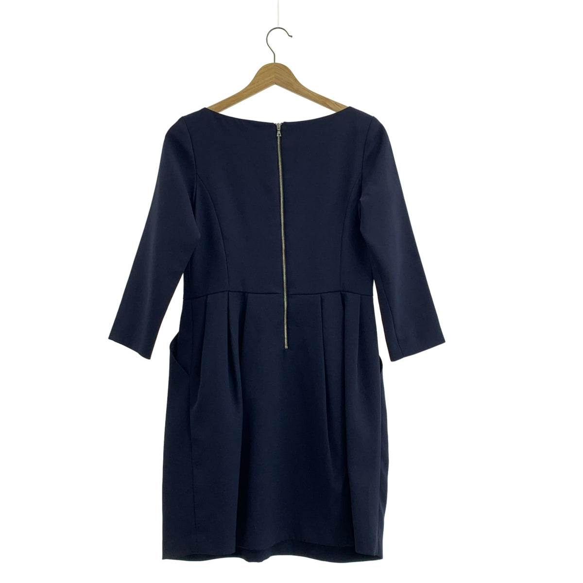 ADORE / アドーア | ポリエステル タックスカート ワンピース | 36 | ネイビー | レディース