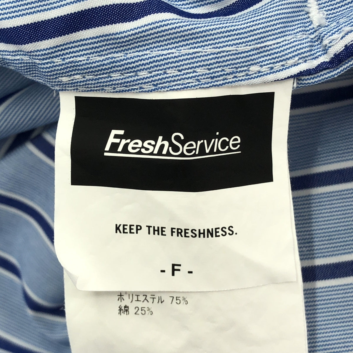 FreshService | 企業藍條紋常規領襯衫 | 條紋外套 | F 碼 | 男士