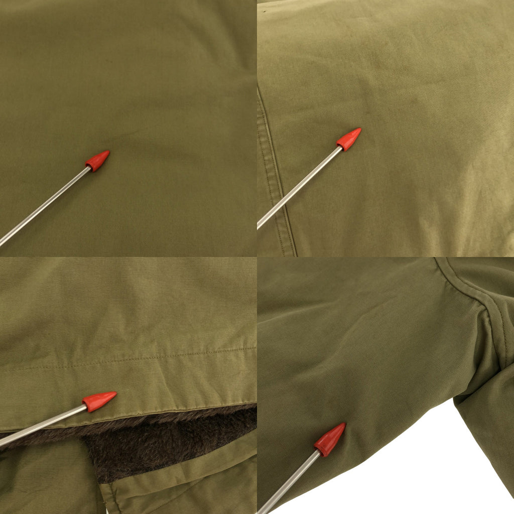 復古 / 復古服裝 |估計 1940 年代~USARMY M-41 美軍 / L 形 TALON ZIP 絨毛內襯軍用大衣 |卡其色 |男士