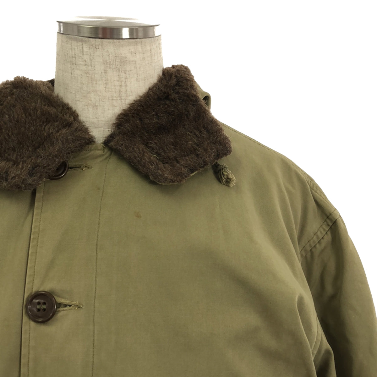 復古 / 復古服裝 |估計 1940 年代~USARMY M-41 美軍 / L 形 TALON ZIP 絨毛內襯軍用大衣 |卡其色 |男士