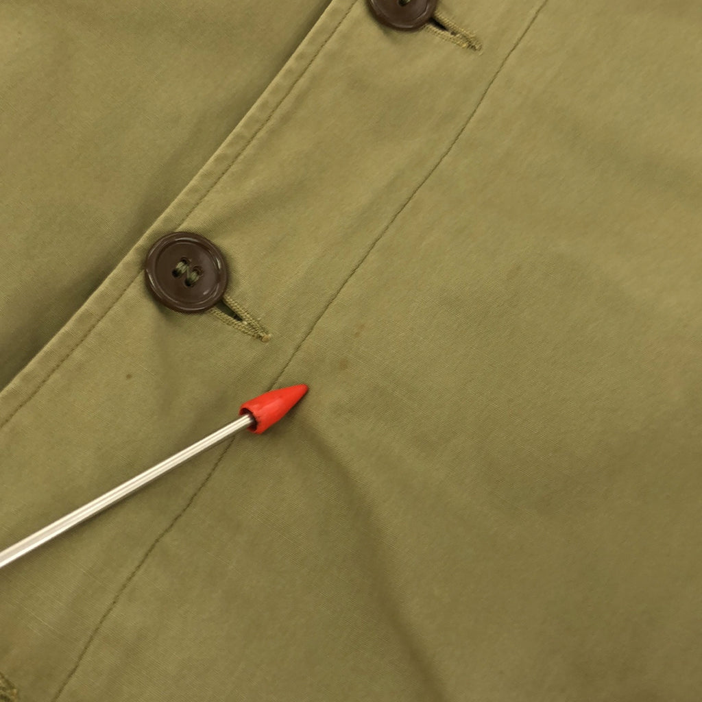 復古 / 復古服裝 |估計 1940 年代~USARMY M-41 美軍 / L 形 TALON ZIP 絨毛內襯軍用大衣 |卡其色 |男士