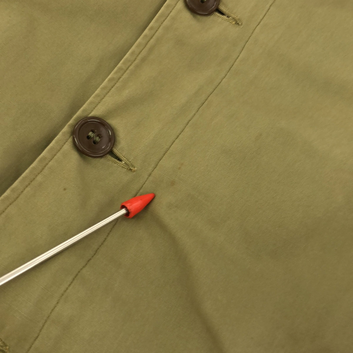 復古 / 復古服裝 |估計 1940 年代~USARMY M-41 美軍 / L 形 TALON ZIP 絨毛內襯軍用大衣 |卡其色 |男士