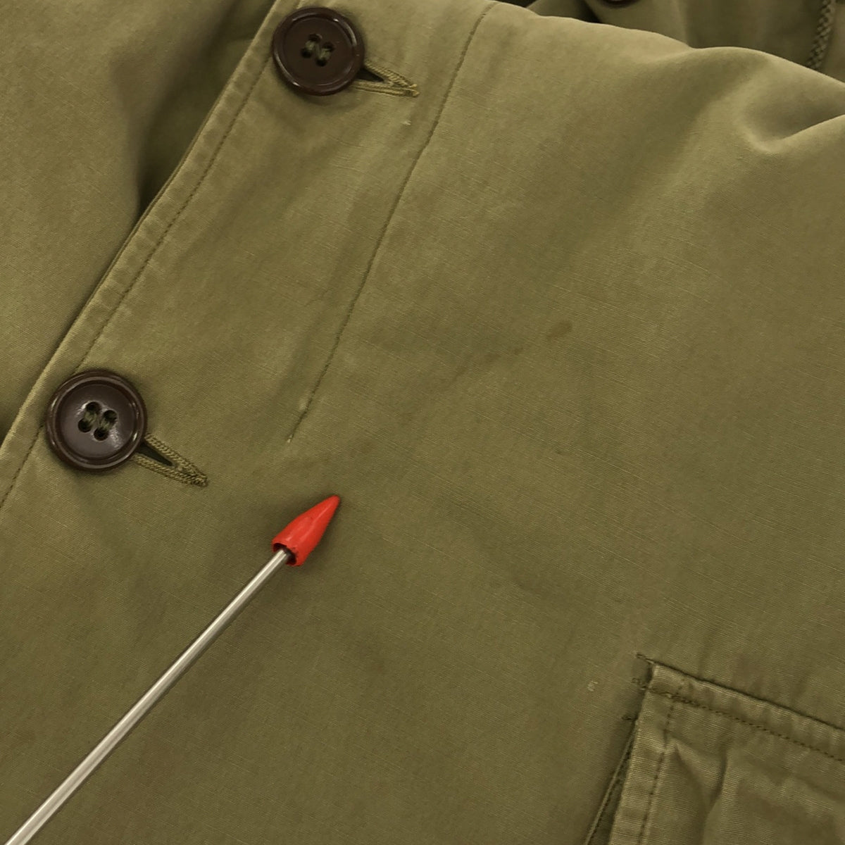 復古 / 復古服裝 |估計 1940 年代~USARMY M-41 美軍 / L 形 TALON ZIP 絨毛內襯軍用大衣 |卡其色 |男士