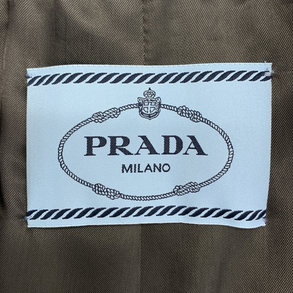 PRADA / 프라다 | 2014AW | 울 파이핑 가죽 전환 보어 테일러드 재킷 | 38 | 여성