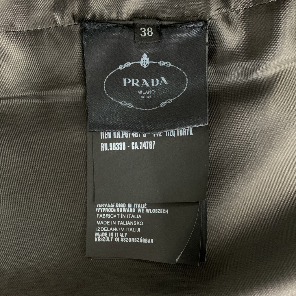 PRADA / 프라다 | 2014AW | 울 파이핑 가죽 전환 보어 테일러드 재킷 | 38 | 여성