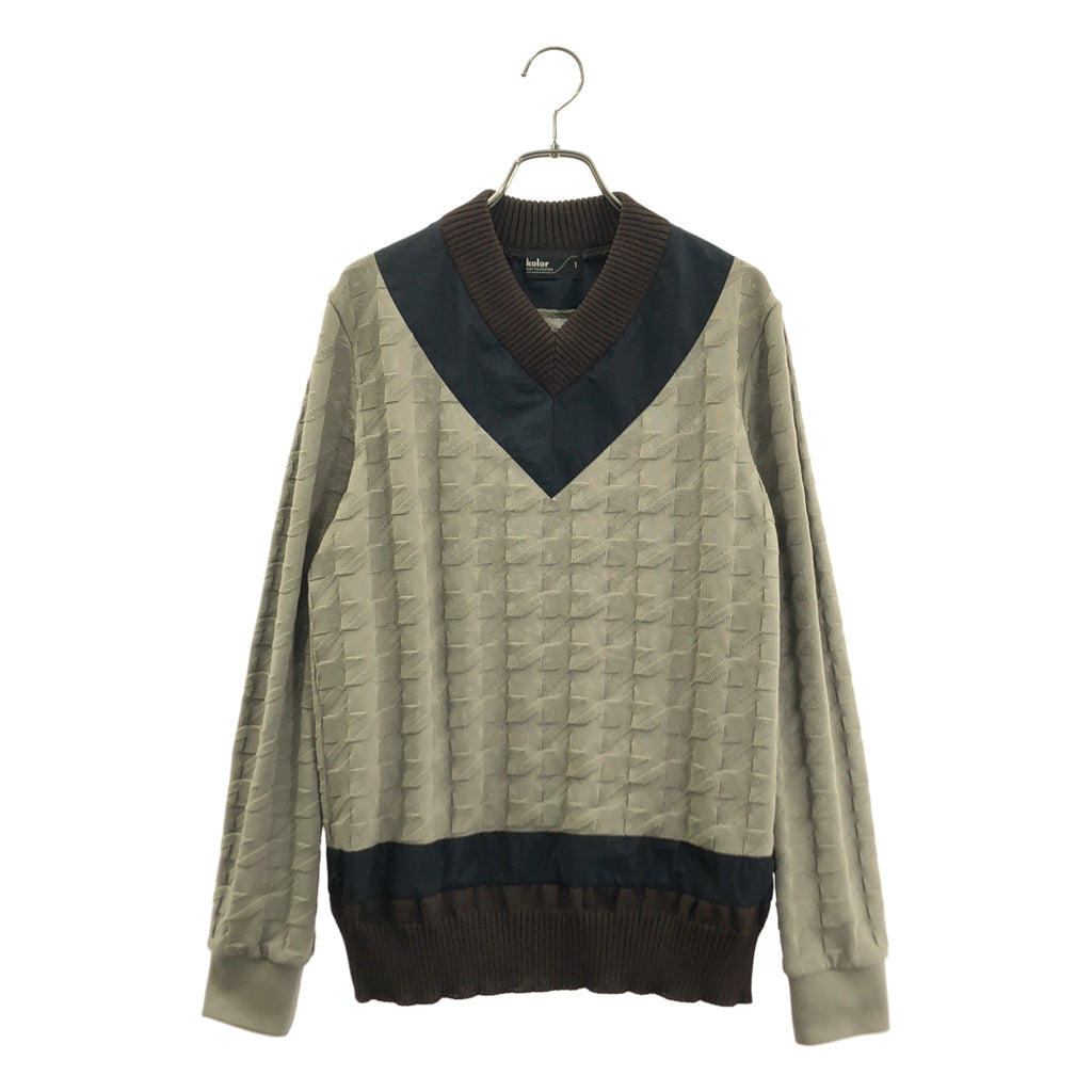 kolor / カラー | リンクス柄 異素材切替 Vネックニット | 1 | メンズ