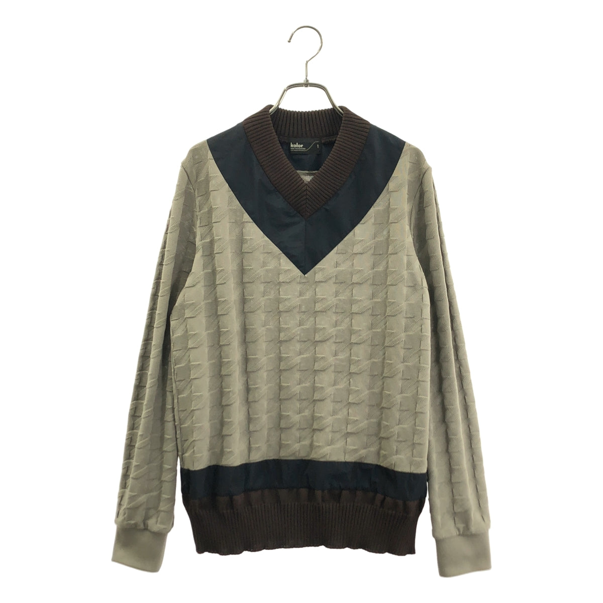 kolor / カラー | リンクス柄 異素材切替 Vネックニット | 1 | メンズ