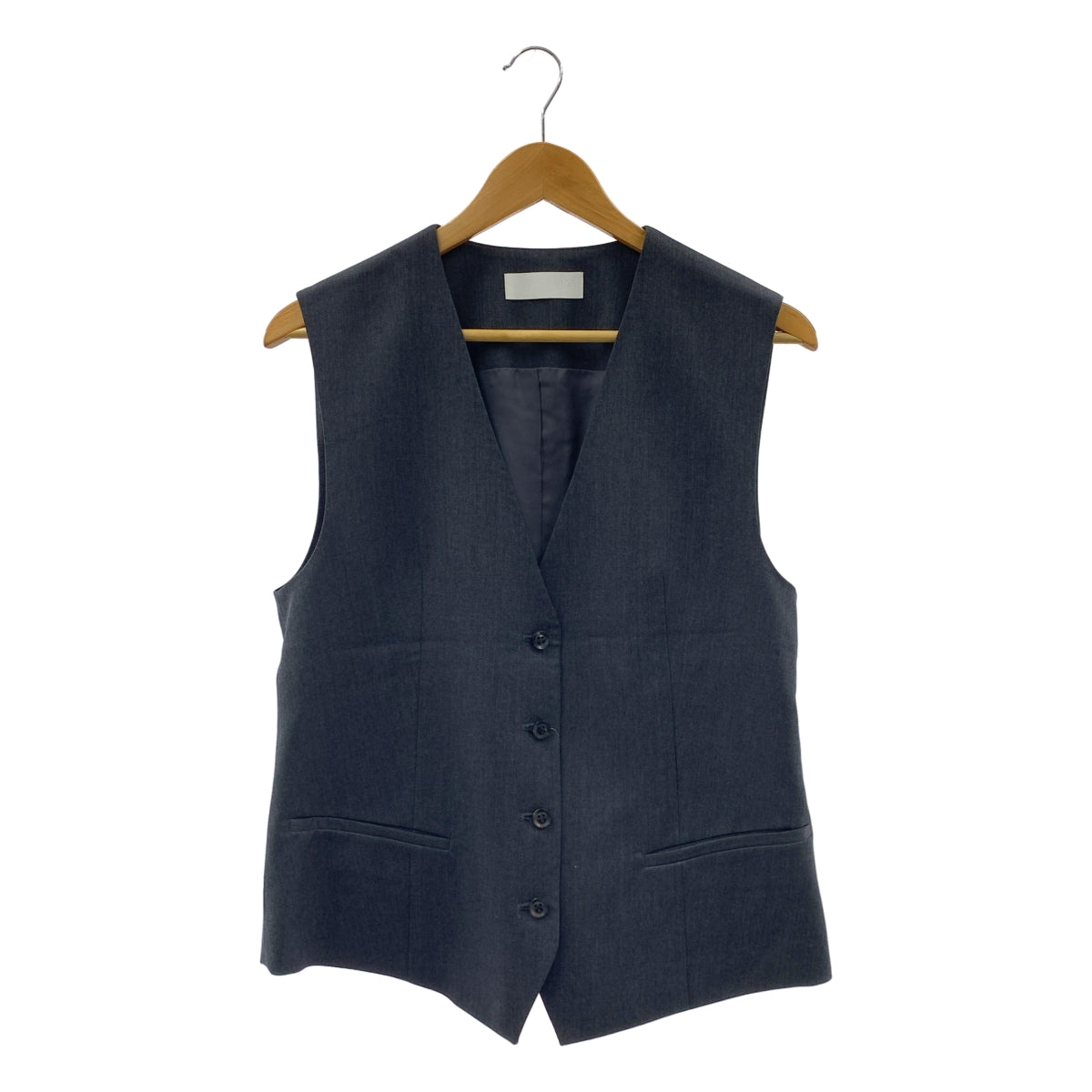 【成色極佳】AP STUDIO | 2023春夏系列 | 羊毛斜紋背心 | 全襯裡 | F碼 | 灰色 | 女款