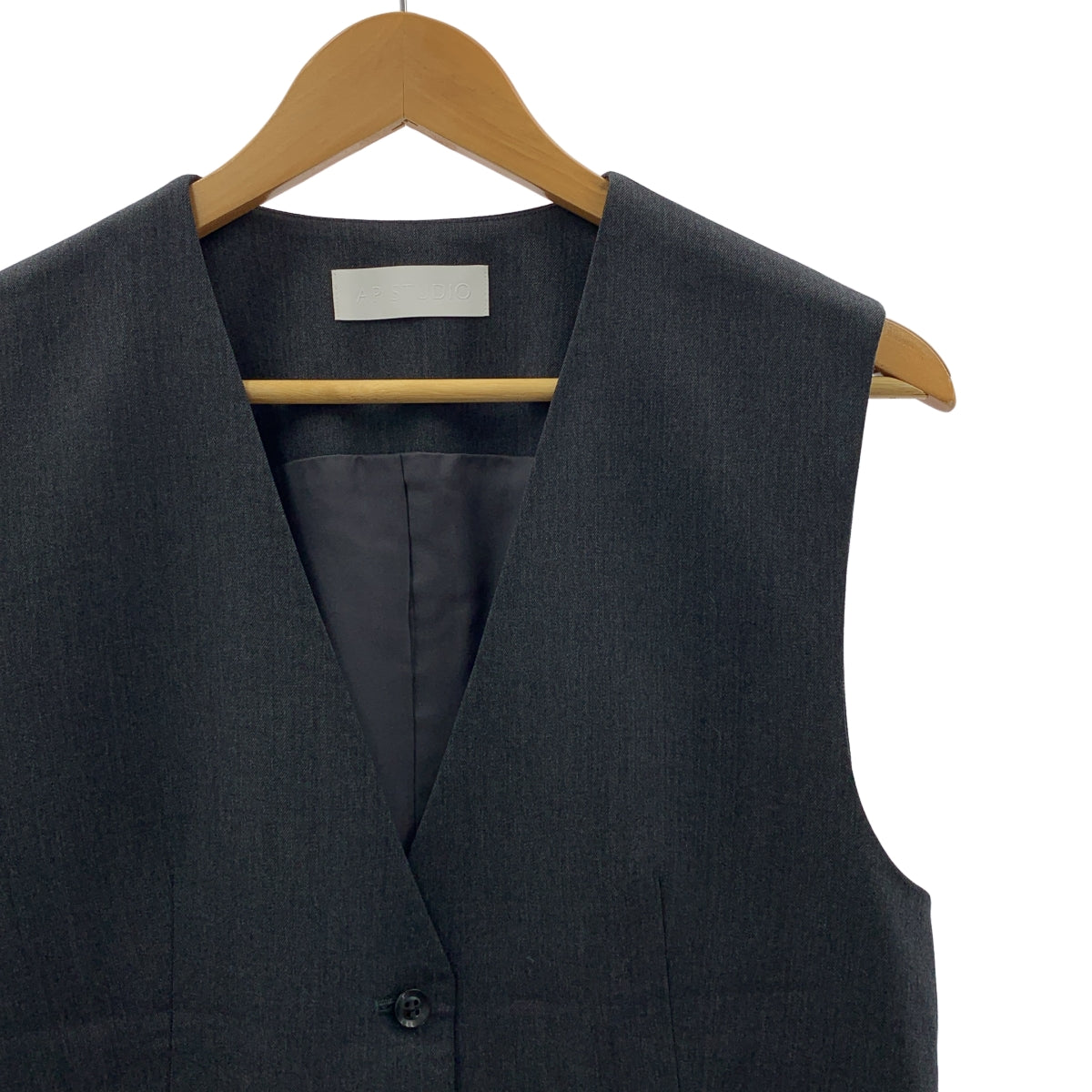 【成色極佳】AP STUDIO | 2023春夏系列 | 羊毛斜紋背心 | 全襯裡 | F碼 | 灰色 | 女款