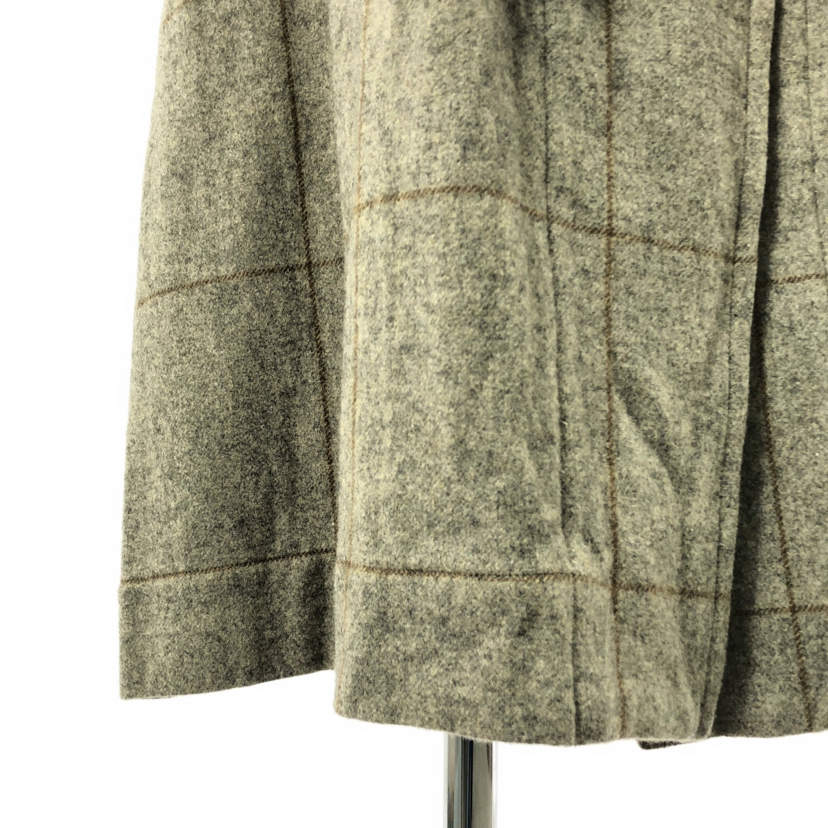 MARGARET HOWELL / マーガレットハウエル | ウール チェック ショールカラー ガウンコート | F | グレー | レディース