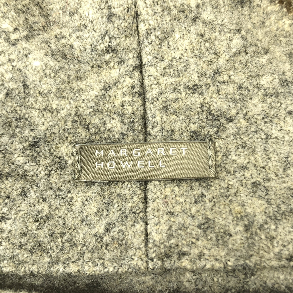 MARGARET HOWELL / 마가렛 하웰 | 울 체크 숄 컬러 가운 코트 | F | 그레이 | 여성